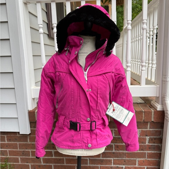 Vintage 90s Obermeyer Pink Ski Snow Coat Jacket Size 6 Petite Women’s Small - Picture 11 of 13